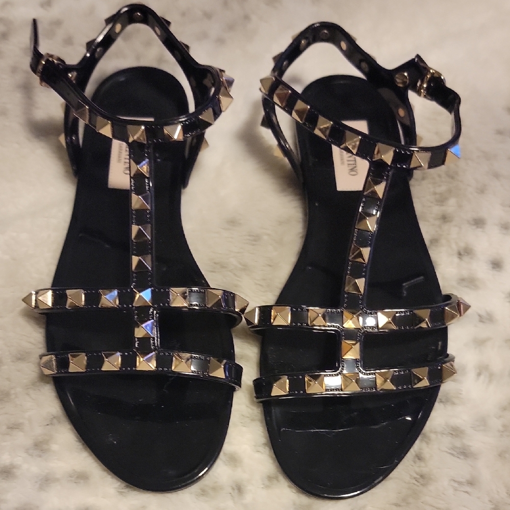 Valentino Black Studded Sandals Size 36